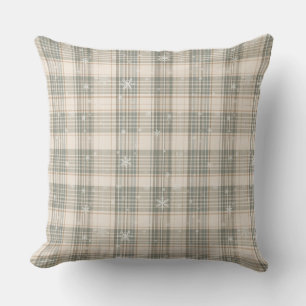 Cosy Plaid & Snowflake Winter Home Décor Cushion