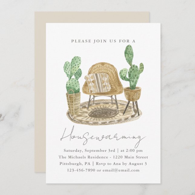 Cosy Plants New Home Housewarming Announcement (Front/Back)