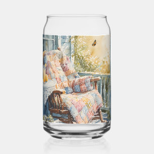Cosy Porch with Quilt and Lemonade Charm Can Glass