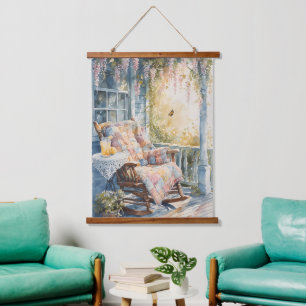 Cosy Porch with Quilt and Lemonade Charm Hanging Tapestry