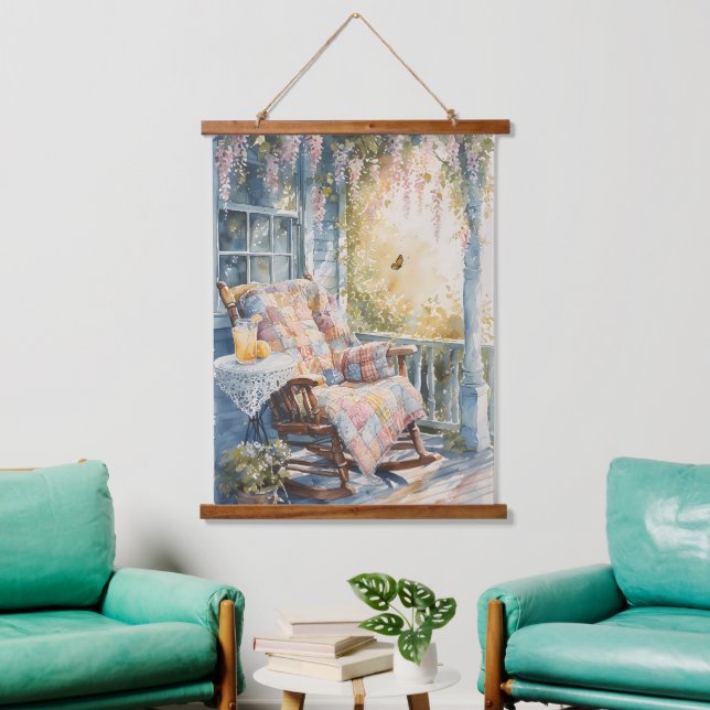 Cosy Porch with Quilt and Lemonade Charm Hanging Tapestry (Living Room)
