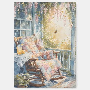 Cosy Porch with Quilt and Lemonade Charm Magnet