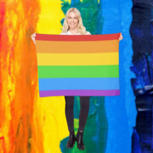 Cosy Pride: Rainbow Flag Fleece Blanket