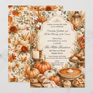 Cosy Pumpkin Harvest Friendsgiving Thanksgiving Invitation
