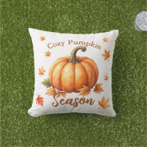 Cosy Pumpkin Season - Fall Throw Pillow