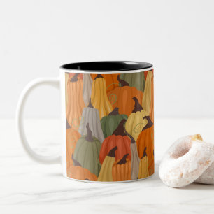 Cosy pumpkins Two-Tone coffee mug