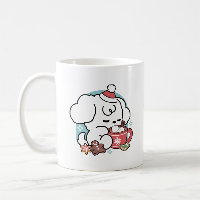 Cosy Puppy Dreams – Hot Chocolate and Christmas Coffee Mug (Left)