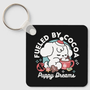 Cosy Puppy Dreams – Hot Chocolate and Christmas Key Ring