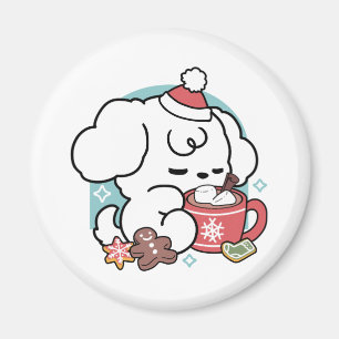 Cosy Puppy Dreams – Hot Chocolate and Christmas Magnet