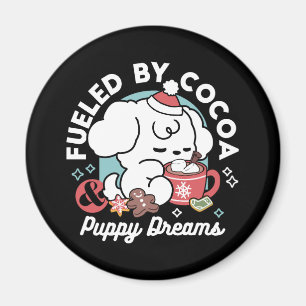 Cosy Puppy Dreams – Hot Chocolate and Christmas Magnet