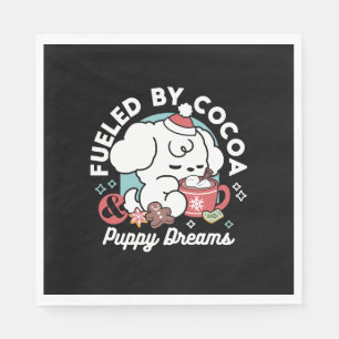 Cosy Puppy Dreams – Hot Chocolate and Christmas Napkin