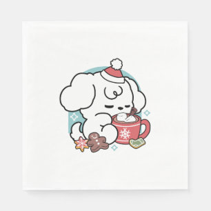 Cosy Puppy Dreams – Hot Chocolate and Christmas Napkin