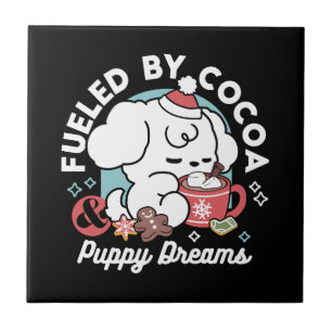 Cosy Puppy Dreams – Hot Chocolate and Christmas Tile