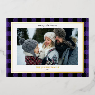 Cosy Purple Black Plaid Border 3 Photos Christmas