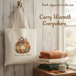 Cosy Quilt Pumpkin - Autumn Fall Apparel & Gifts Tote Bag
