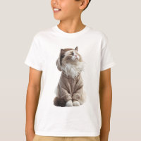 Cosy Ragdoll Cat in Knitted Sweater Hoodie Kids