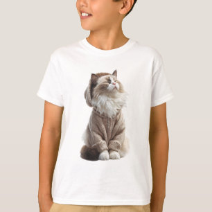 Cosy Ragdoll Cat in Knitted Sweater Hoodie Kids