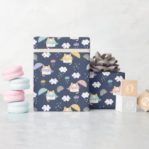 Cosy Rainy Day Pattern Wrapping Paper Roll