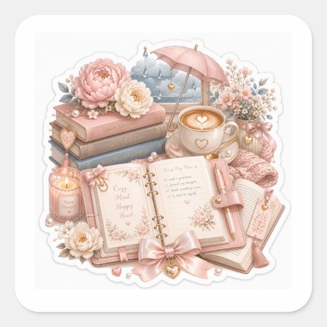 Cosy Rainy Day Planner Stickers (Front)