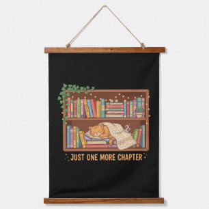 Cosy Reading Cat "Just One More Chapter" Book Love Hanging Tapestry