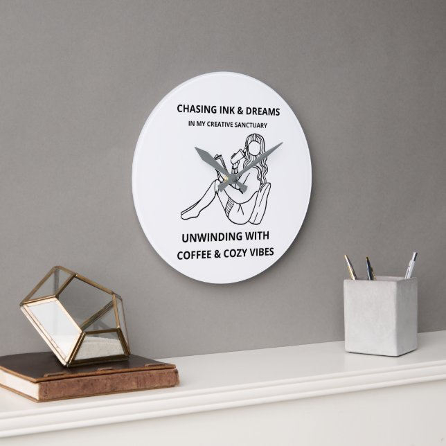 Cosy Reading & Coffee Wall Clock  (Office)