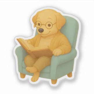 Cosy Reading Dog Clipart 
