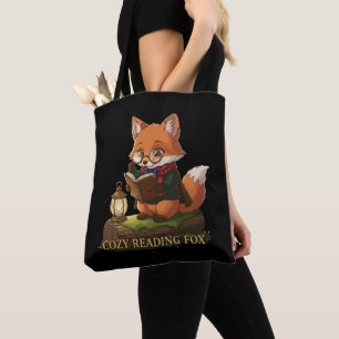 Cosy Reading Fox Cute Whimsical Book Lover Tote Bag