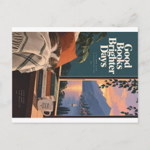 Cosy Reading Nook with Sleeping Cat and Inspiratio Holiday Postcard