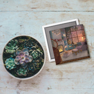 Cosy Reading Sunset Room Magnet