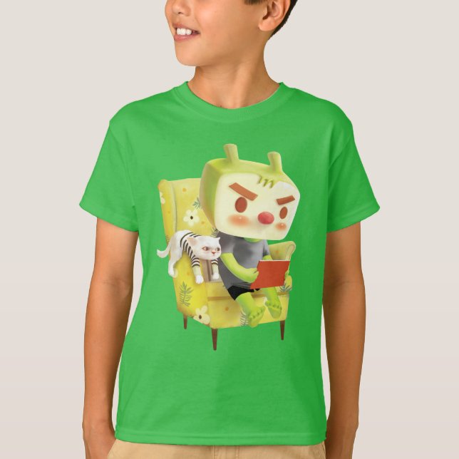 Cosy Reading Time with Pet T-Shirt (Front)