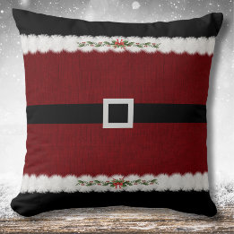 Cosy Red Christmas Santa Claus Suit Throw Pillow