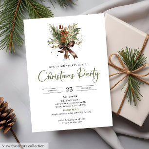 Cosy Red Green Watercolor Rustic Christmas Party  Invitation