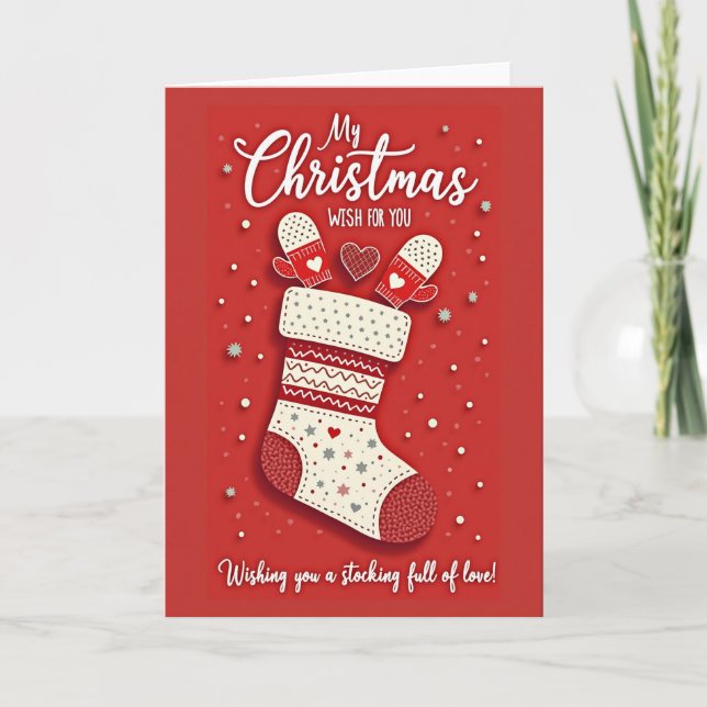 Cosy Red Stocking Card (Front)