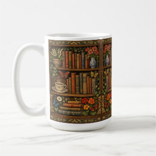 Cosy retro book shelf coffee mug