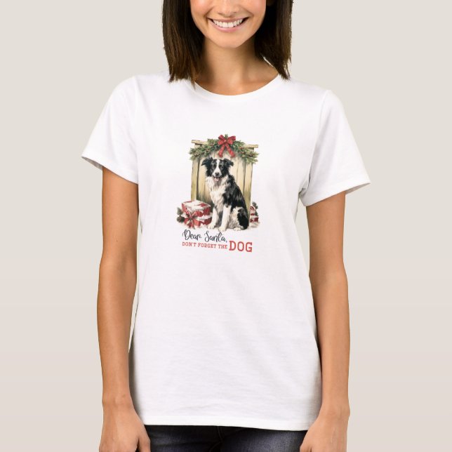 Cosy retro Christmas farm don't forget the dog T-Shirt (Front)