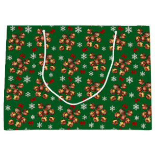 Cosy Roasted Chestnuts And Snowflakes Winter Large Gift Bag