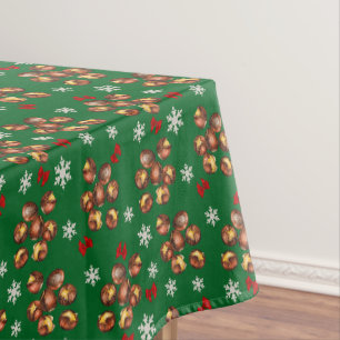 Cosy Roasted Chestnuts And Snowflakes Winter Tablecloth
