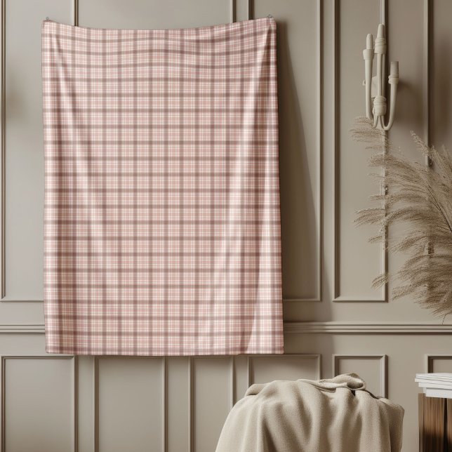 Cosy Rose Gold Plaid Blanket for Elegant Comfort (Cozy Rose Gold Plaid Blanket for Elegant Comfort)