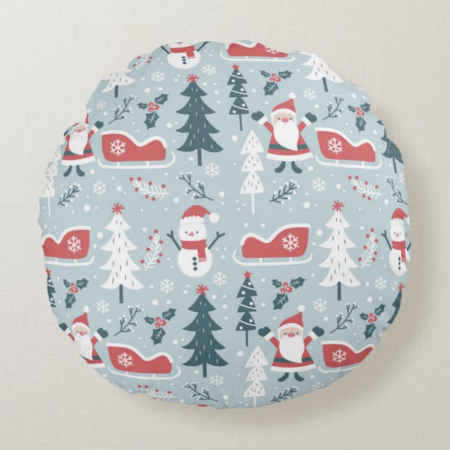 Cosy Round Christmas Pillow (Front)