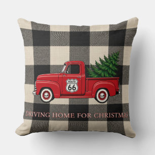 Cosy Route 66 Christmas Home Accent Cushion