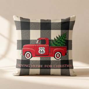 Cosy Route 66 Christmas Home Accent Cushion