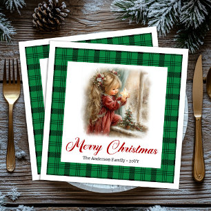 Cosy Rustic Dinner Moment Christmas Scene Napkins