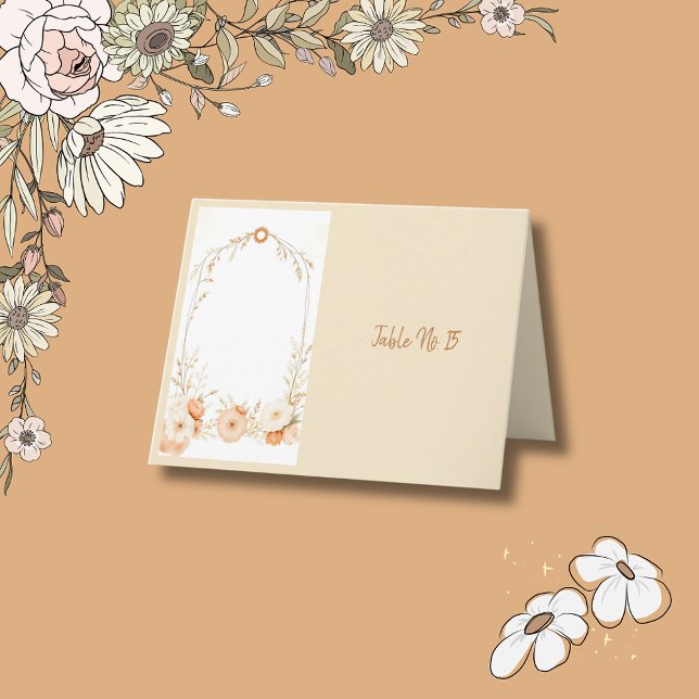 Cosy Rustic Floral Wedding Frame table Thank You Card (Creator Uploaded)