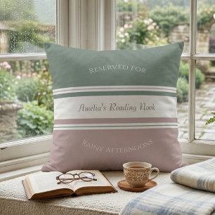 Cosy Sage and Mauve Storybook Reading Nook Décor Cushion