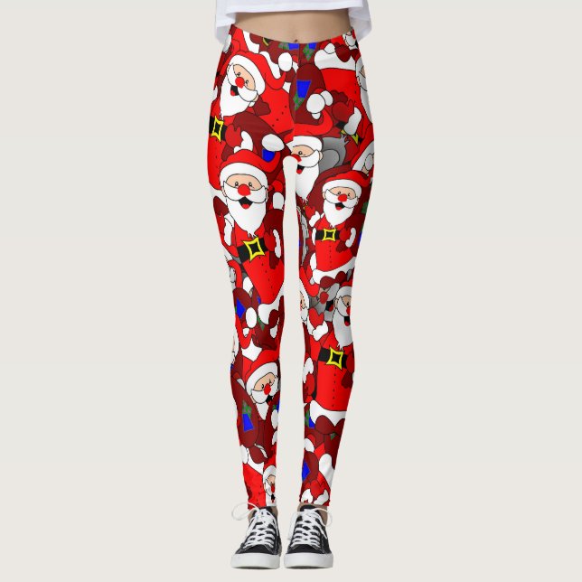 Cosy Santa Holiday Leggings (Front)