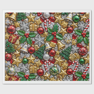 Cosy Santa Tree Hot Cocoa Christmas Mosaic Wrappin Wrapping Paper