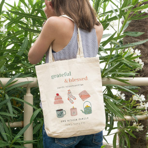 Cosy Scandi Autumn Essential Blush Thanksgiving Tote Bag