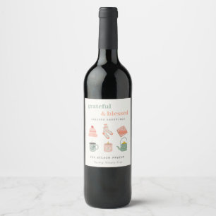 Cosy Scandi Winter Essential Seasons Greetings Wine Label