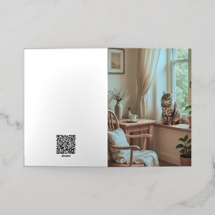 Cosy Scandinavian Window Nook – Elegant  Foil Greeting Card