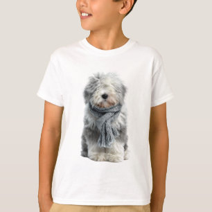 Cosy Scarf Shaggy Sheepdog Kids T-Shirt